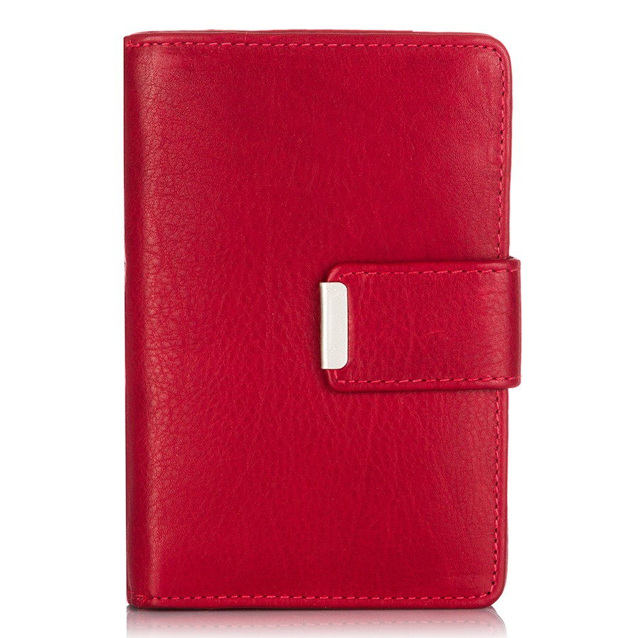 Czerwony portfel ze skóry cielęcej