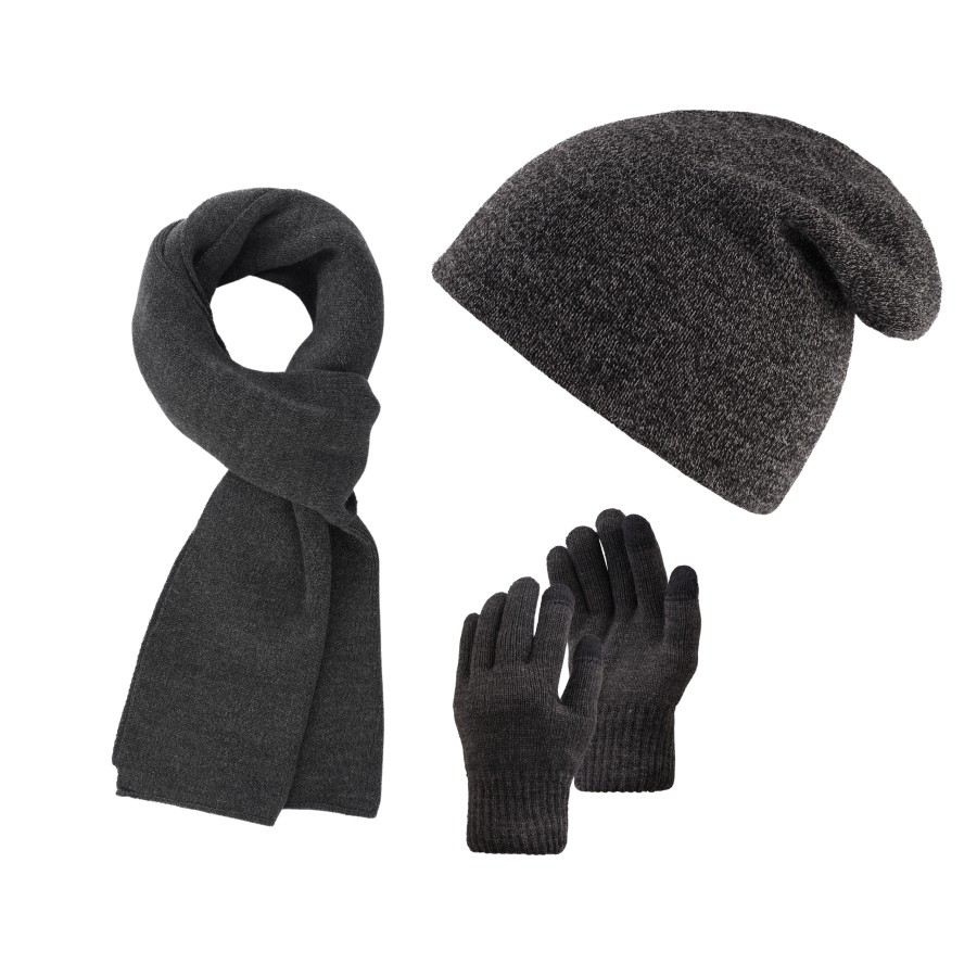 ZESTAW ZIMOWY MĘSKI ZES-32-BL CZAPKA BEANIE BR-02-BL, KOMIN BR-06-BL I RĘKAWICZKI BR-08-BL