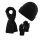 ZESTAW ZIMOWY MĘSKI ZES-32-BL CZAPKA BEANIE BR-02-BL, KOMIN BR-06-BL I RĘKAWICZKI BR-08-BL