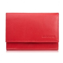 Portfel damski skórzany czerwony portmonetka RFID Brodrene G-25MN/RED