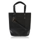 Women's large black shoulder shopper bag with additional vegan cosmetic bag Paolo Peruzzi E-23-BL