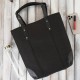 Women's large black shoulder shopper bag with additional vegan cosmetic bag Paolo Peruzzi E-23-BL