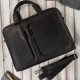 Men's leather shoulder bag for work laptop black Paolo Peruzzi E-26-BL