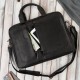 Men's leather shoulder bag for work laptop black Paolo Peruzzi E-26-BL