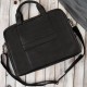 Men's leather shoulder bag for work laptop black Paolo Peruzzi E-26-BL