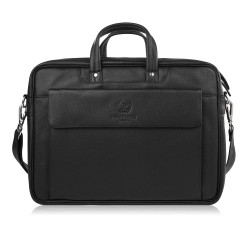 Men's A4 leather laptop travel case bag Paolo Peruzzi E-25-BL