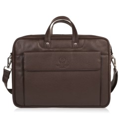 Men's A4 leather laptop travel case bag Paolo Peruzzi E-25-BL