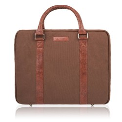 Paolo Peruzzi E-25-BL Men's A4 Leather Laptop Travel Bag E-25-BL