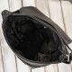 Women's black leather shoulder postbag classic roomy Abruzzo ABR-34