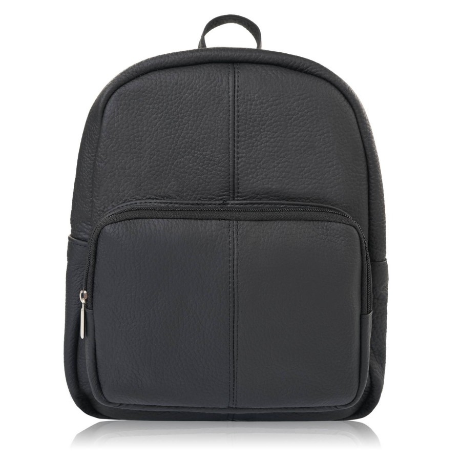 Rucsac din piele pentru femei mic negru urban roomy Abruzzo ABR-32