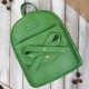 Women's leather backpack with bow green Paolo Peruzzi T-71-GR