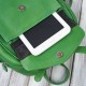 Women's leather backpack with bow green Paolo Peruzzi T-71-GR