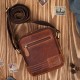 Men's vintage brown leather shoulder pouch Paolo Peruzzi SI-35-BR