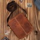 Men's vintage brown leather shoulder pouch Paolo Peruzzi SI-35-BR