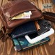 Men's vintage brown leather shoulder pouch Paolo Peruzzi SI-35-BR