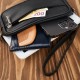 Men's leather belt or handbag sachet black Abruzzo ABR-39