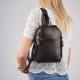 Women's leather city backpack small brown Paolo Peruzzi SI-40-BR