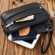 Men's leather handbag compact classic black Abruzzo ABR-40