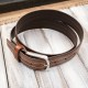 Men's brown leather belt with silver buckle 105 cm Paolo Peruzzi SI-50-BR-105