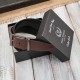 Men's double-sided leather belt with rotating buckle brown and black 105 cm Paolo Peruzzi SI-45-MC-105