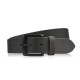 Men's vintage black leather belt with classic black buckle 105 cm Paolo Peruzzi SI-44-BL-105