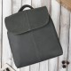 Women's leather backpack grey small city backpack Abruzzo ABR-42-GR