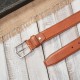 Men's cognac leather belt with classic silver buckle 110 cm Paolo Peruzzi SI-42-CG-110