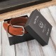 Men's cognac leather belt with classic silver buckle 110 cm Paolo Peruzzi SI-42-CG-110