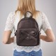 Women's leather backpack with bow green Paolo Peruzzi T-71-GR