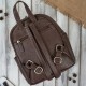 Women's leather backpack with bow green Paolo Peruzzi T-71-GR