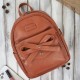 Women's leather city backpack with bow Paolo Peruzzi T-71-LBR