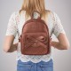 Women's leather city backpack with bow Paolo Peruzzi T-71-LBR