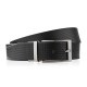 Men's double-sided brown and black leather belt with fine embossing 105 cm Paolo Peruzzi SI-46-BL-105