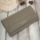 Women's leather wallet large with RFID protection grey brown Paolo Peruzzi AL-01-TA