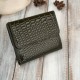 Women's leather wallet small dark green croco with RFID protection Paolo Peruzzi AL-03-GB