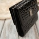 Women's leather wallet small dark green croco with RFID protection Paolo Peruzzi AL-03-GB