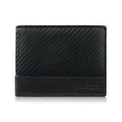 Men's leather wallet carbon black RFID Paolo Peruzzi AL-08-BL