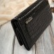 Women's leather wallet large black croco with RFID protection Paolo Peruzzi AL-02-BL