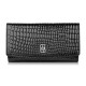 Women's leather wallet large black croco with RFID protection Paolo Peruzzi AL-02-BL