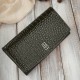 Women's leather wallet large dark green croco with RFID protection Paolo Peruzzi AL-02-GB