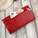 Women's leather wallet large red croco with RFID protection Paolo Peruzzi AL-02-RD