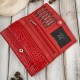 Women's leather wallet large red croco with RFID protection Paolo Peruzzi AL-02-RD