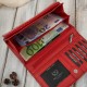 Women's leather wallet large red croco with RFID protection Paolo Peruzzi AL-02-RD