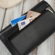 Classic women's leather wallet in horizontal orientation large black Paolo Peruzzi AL-07-BL