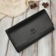 Classic women's leather wallet in horizontal orientation large black Paolo Peruzzi AL-07-BL