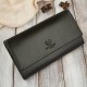 Classic women's leather wallet in horizontal orientation large black Paolo Peruzzi AL-07-BL