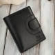 Paolo Peruzzi AL-05-BL women's leather classic black genuine grain leather wallet