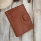 Women's classic cognac leather wallet in natural grain leather Paolo Peruzzi AL-05-CG