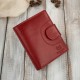 Women's leather wallet classic red in natural grain leather Paolo Peruzzi AL-05-RD