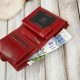 Women's leather wallet classic red in natural grain leather Paolo Peruzzi AL-05-RD